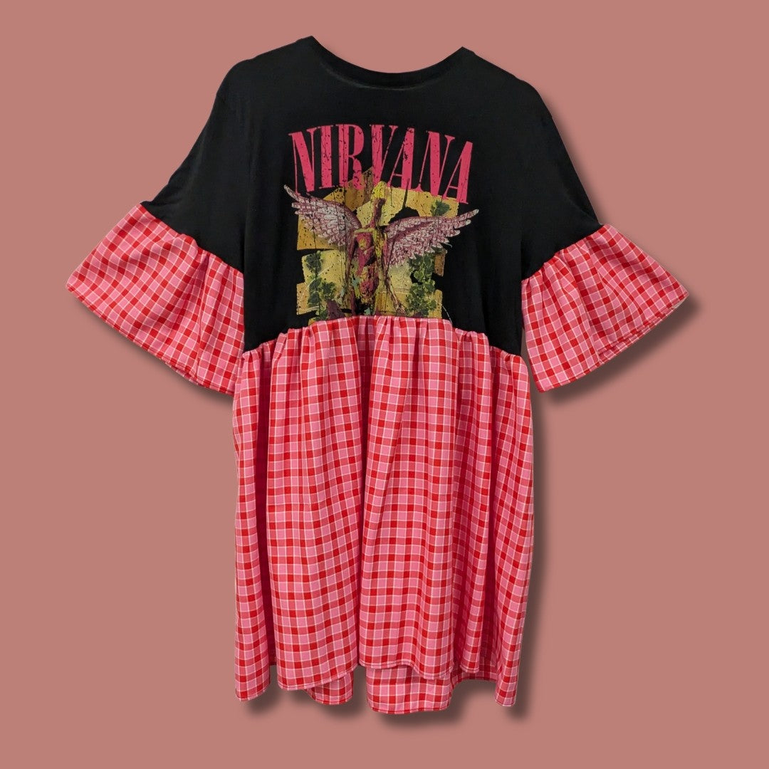 Nirvana - Pink Tartan Smock Dress (XL)