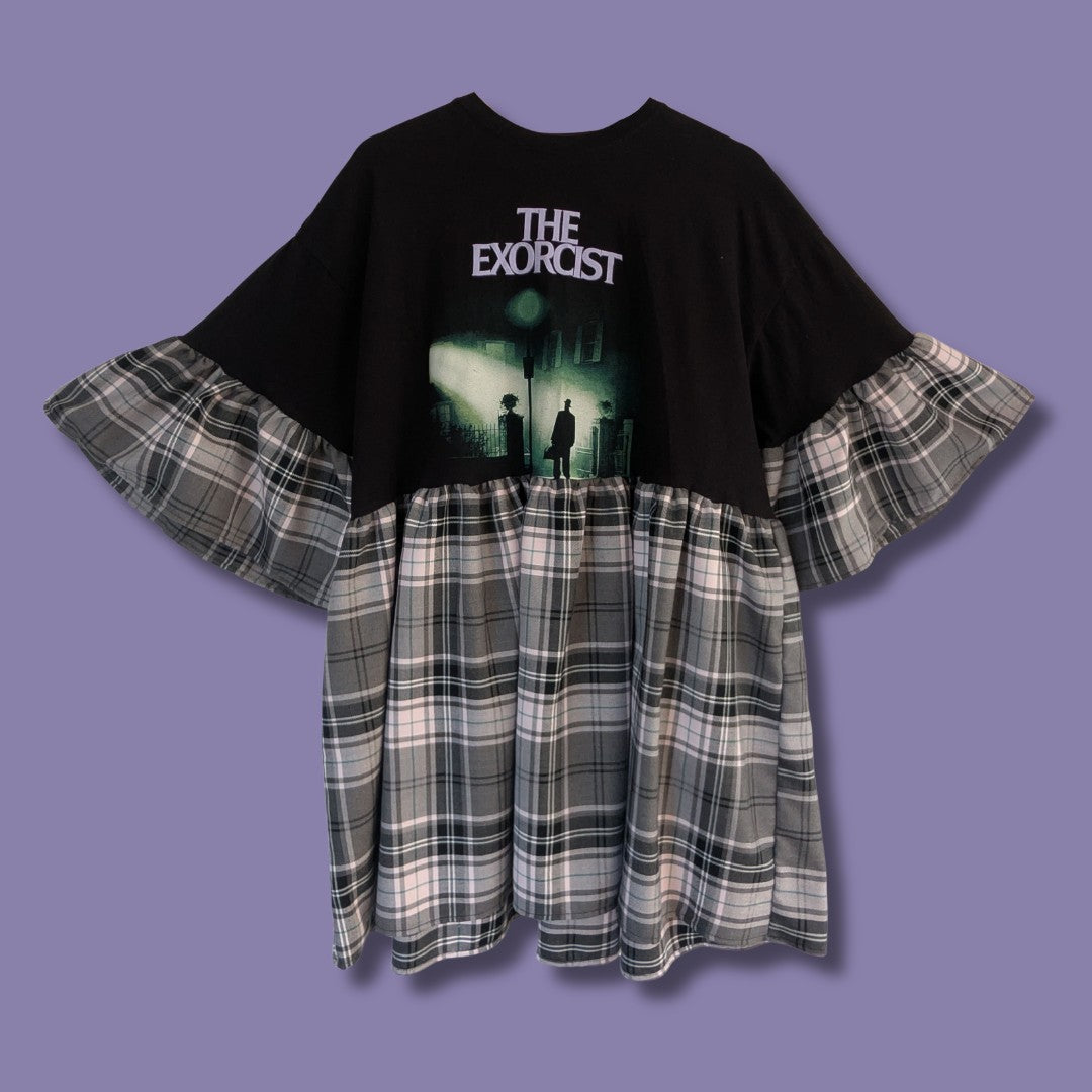 The Exorcist - Grey & Pale Pink Tartan Smock Dress (3XL)