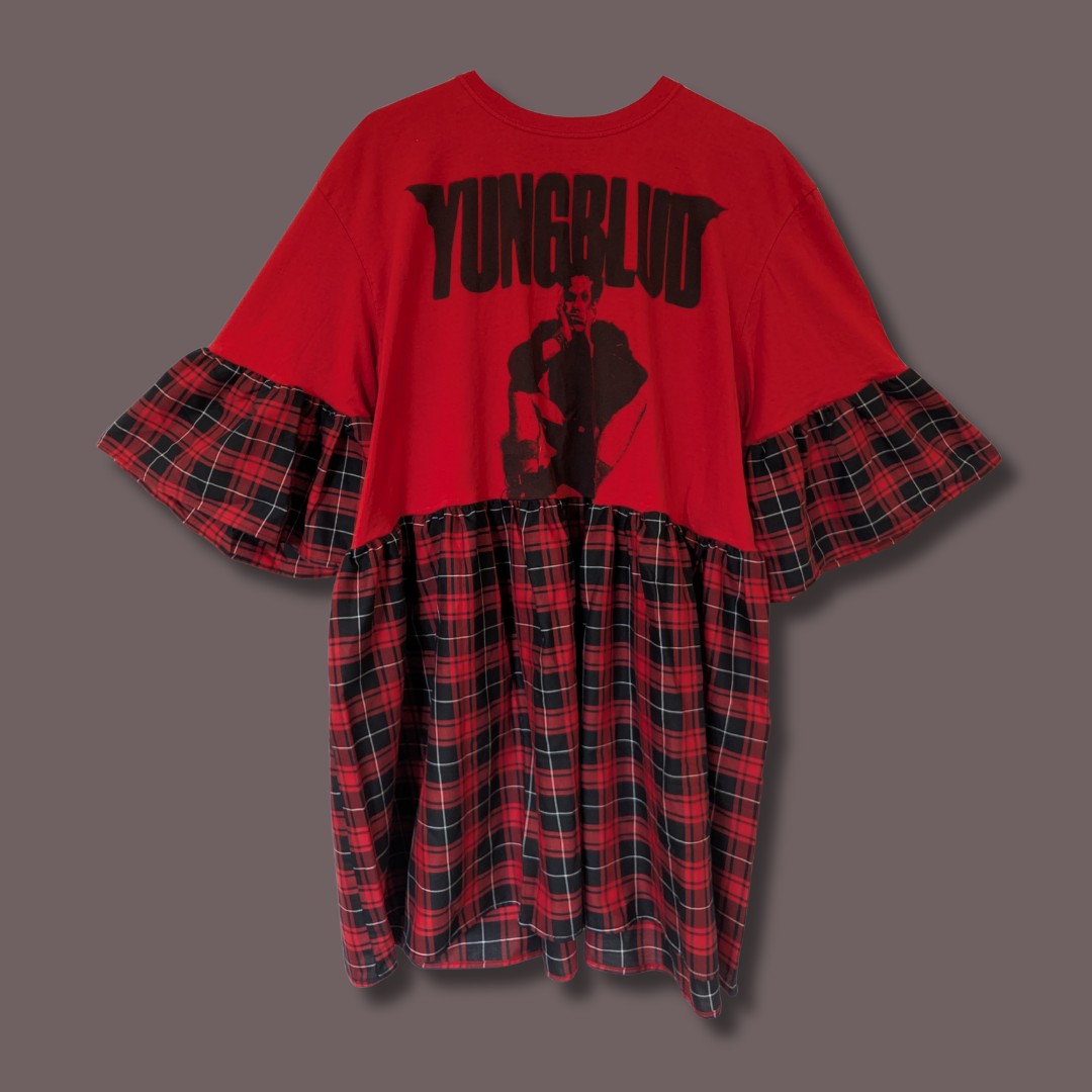 Yungblud - Red & Black Tartan Smock Dress (2XL)