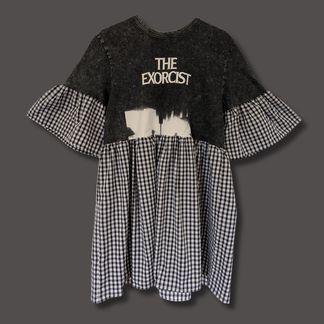 The Exorcist - Black & White Gingham Check Smock Dress (L)
