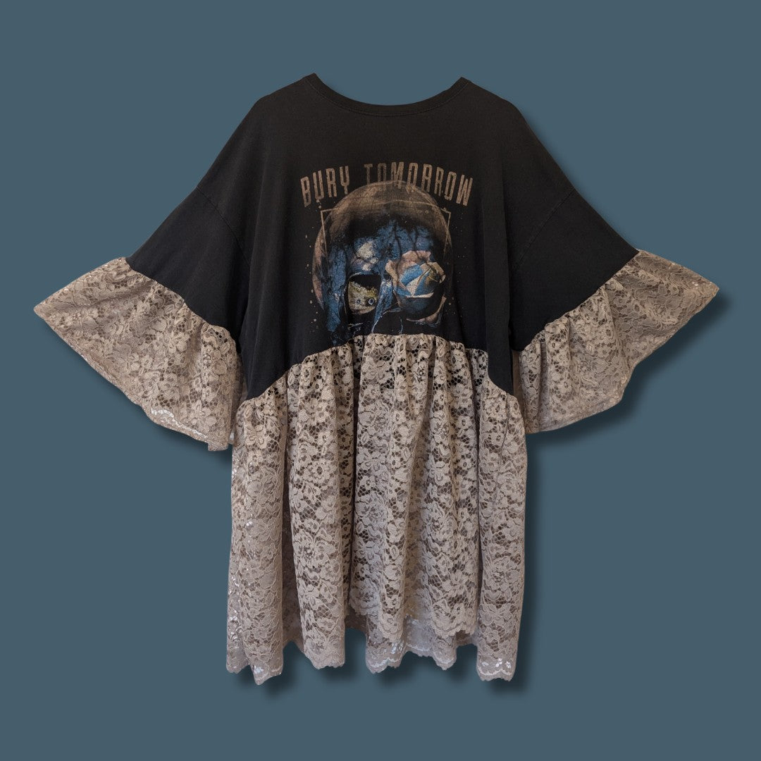 Bury Tomorrow - Dusty Grey Lace Smock Dress (3XL)