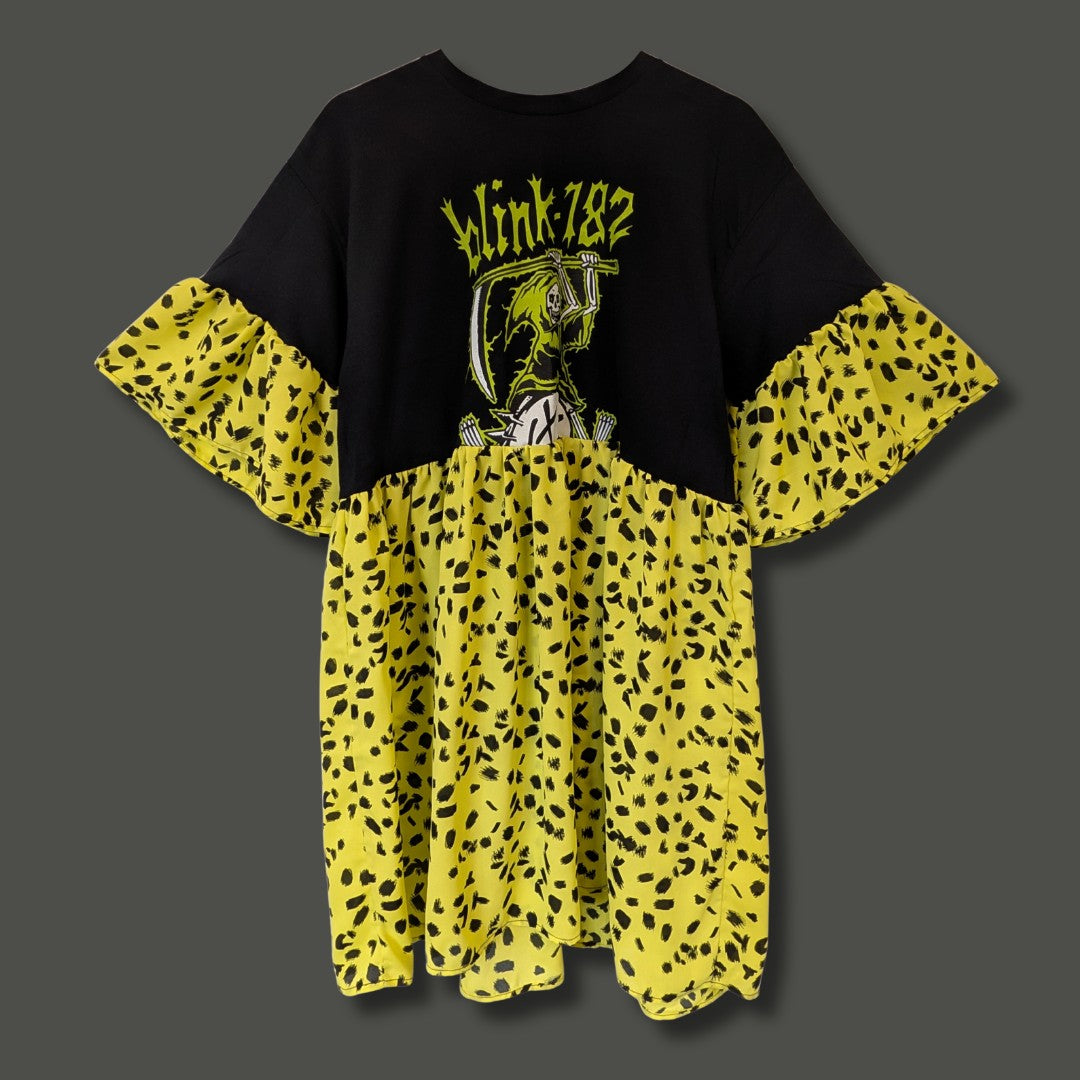 Blink-182 - Lime Animal Print Smock Dress (L)