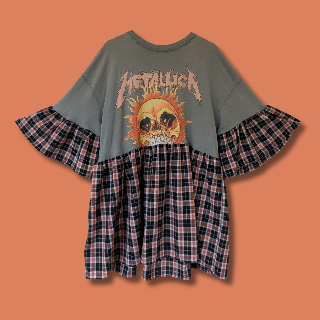 Metallica - Blue & Orange Tartan Smock Dress (2/3XL)
