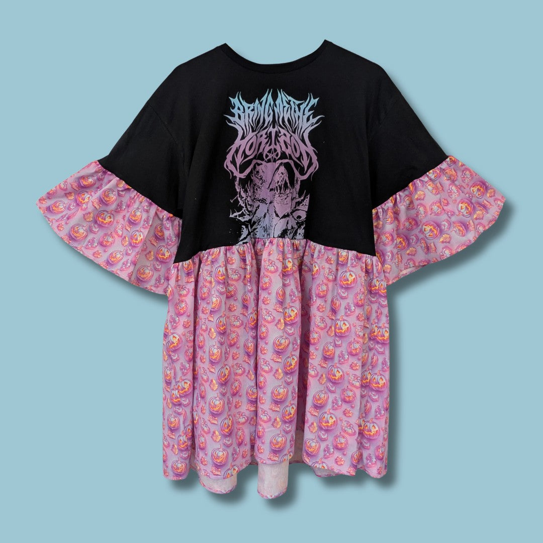 Bring Me The Horizon - Pink & Lilac Pumpkin Print Smock Dress (XL)