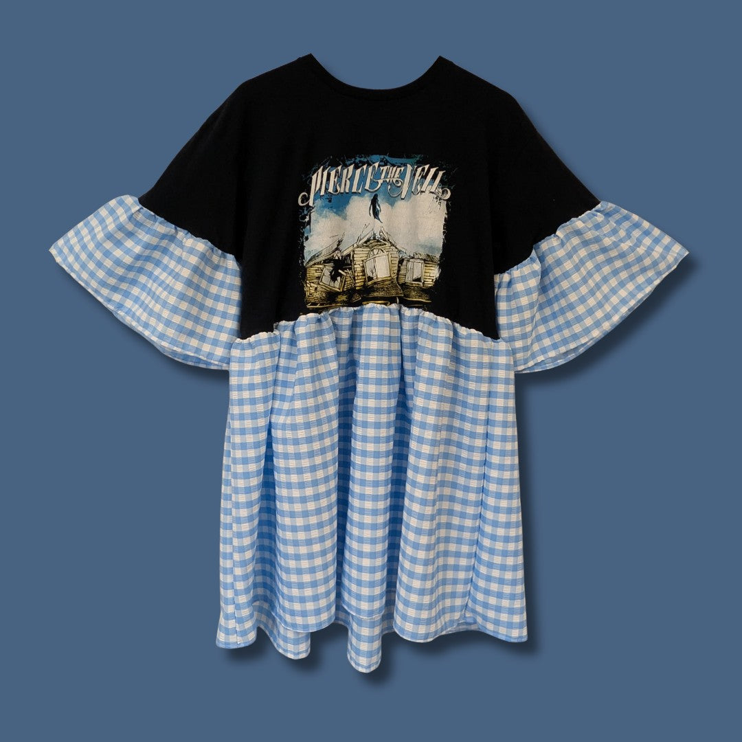 Pierce The Veil - Blue Gingham Smock Dress (L)