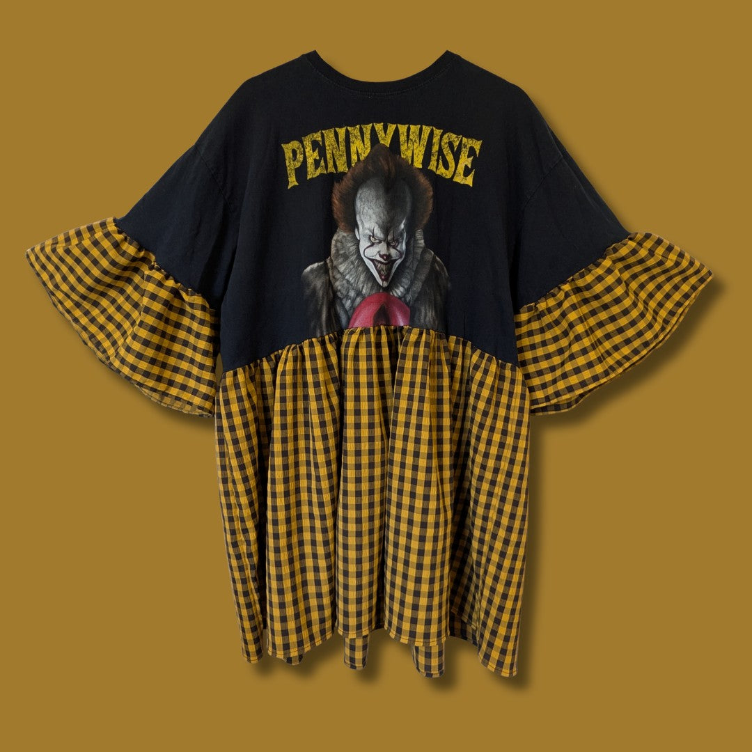 Pennywise - Black & Yellow Gingham Smock Dress (3XL)