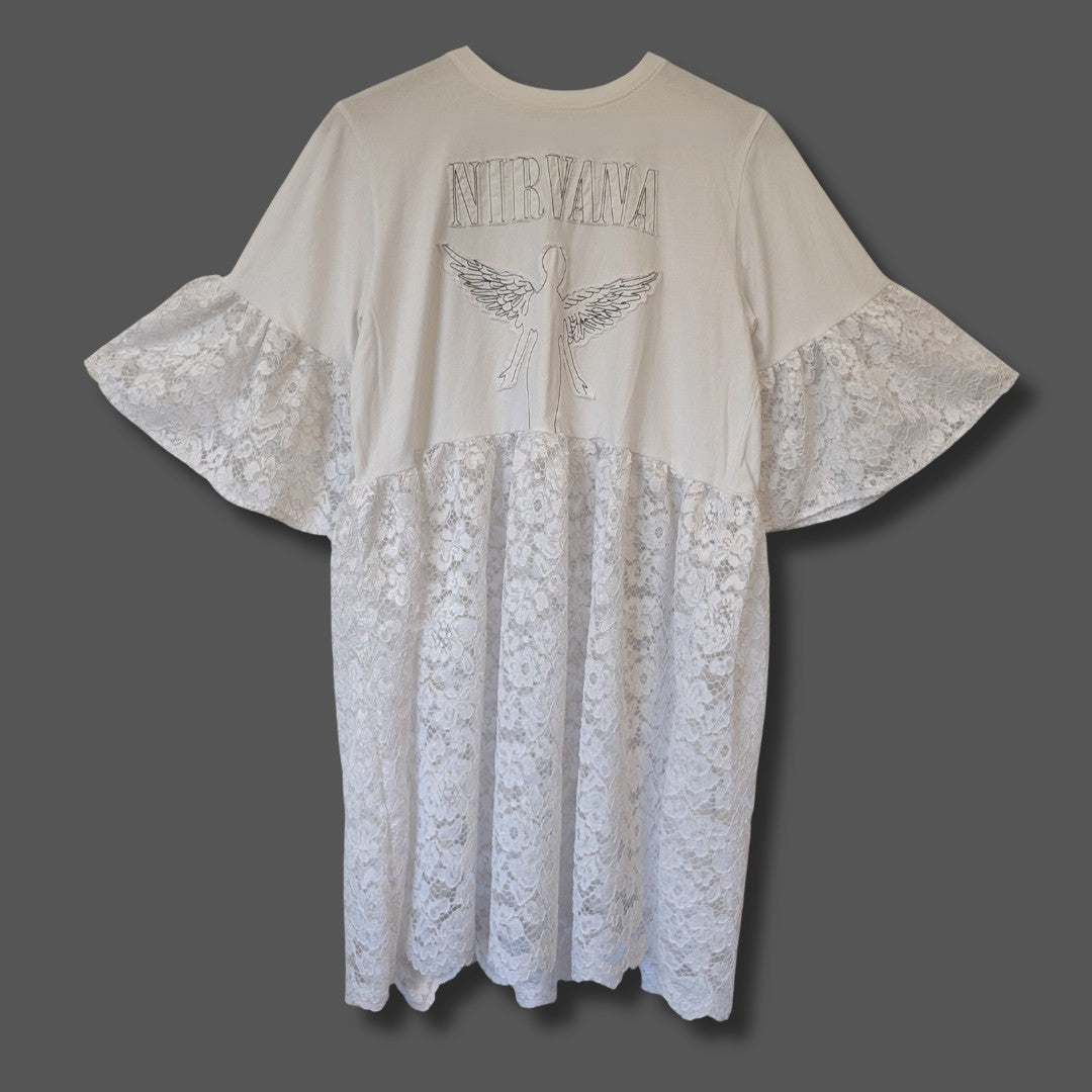 Nirvana - White Lace Smock Dress (M)