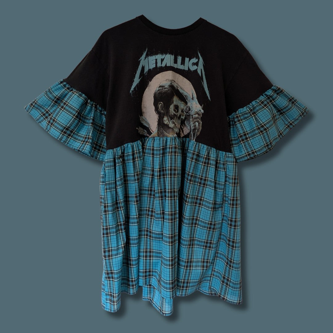 Metallica - Turquoise Tartan Smock Dress (L)