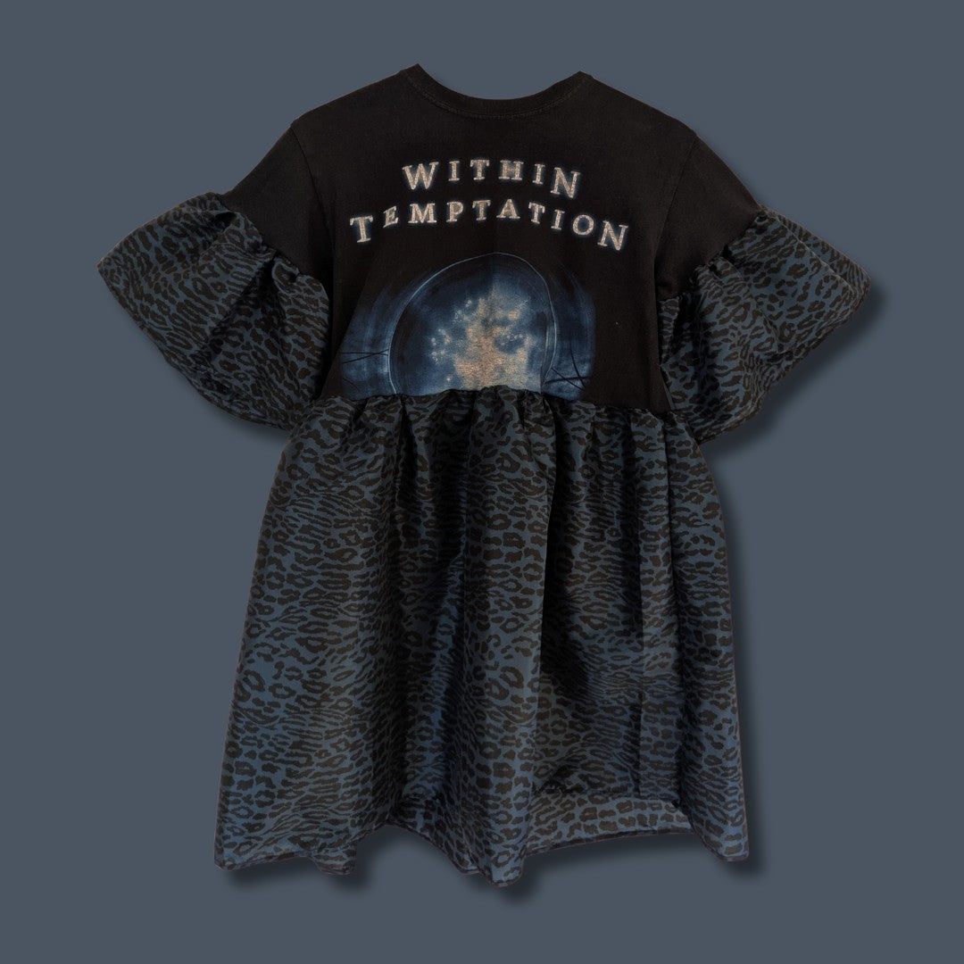 Within Temptation - Black and Blue Leopard Print Smock Dress (S)