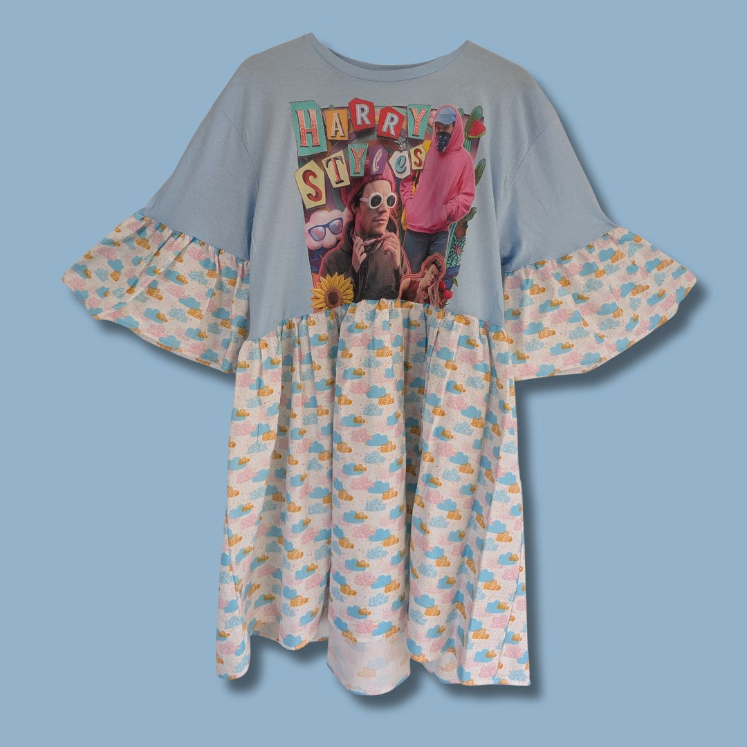 Harry Styles - Pastel Cloud Print Smock Dress (XL)