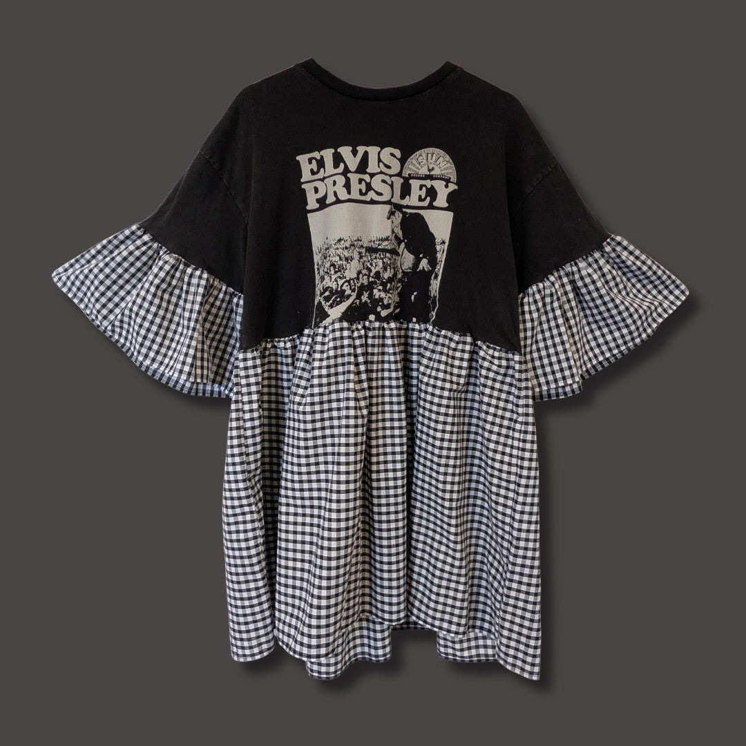 Elvis Presley - Black and White Gingham Smock Dress (XL)