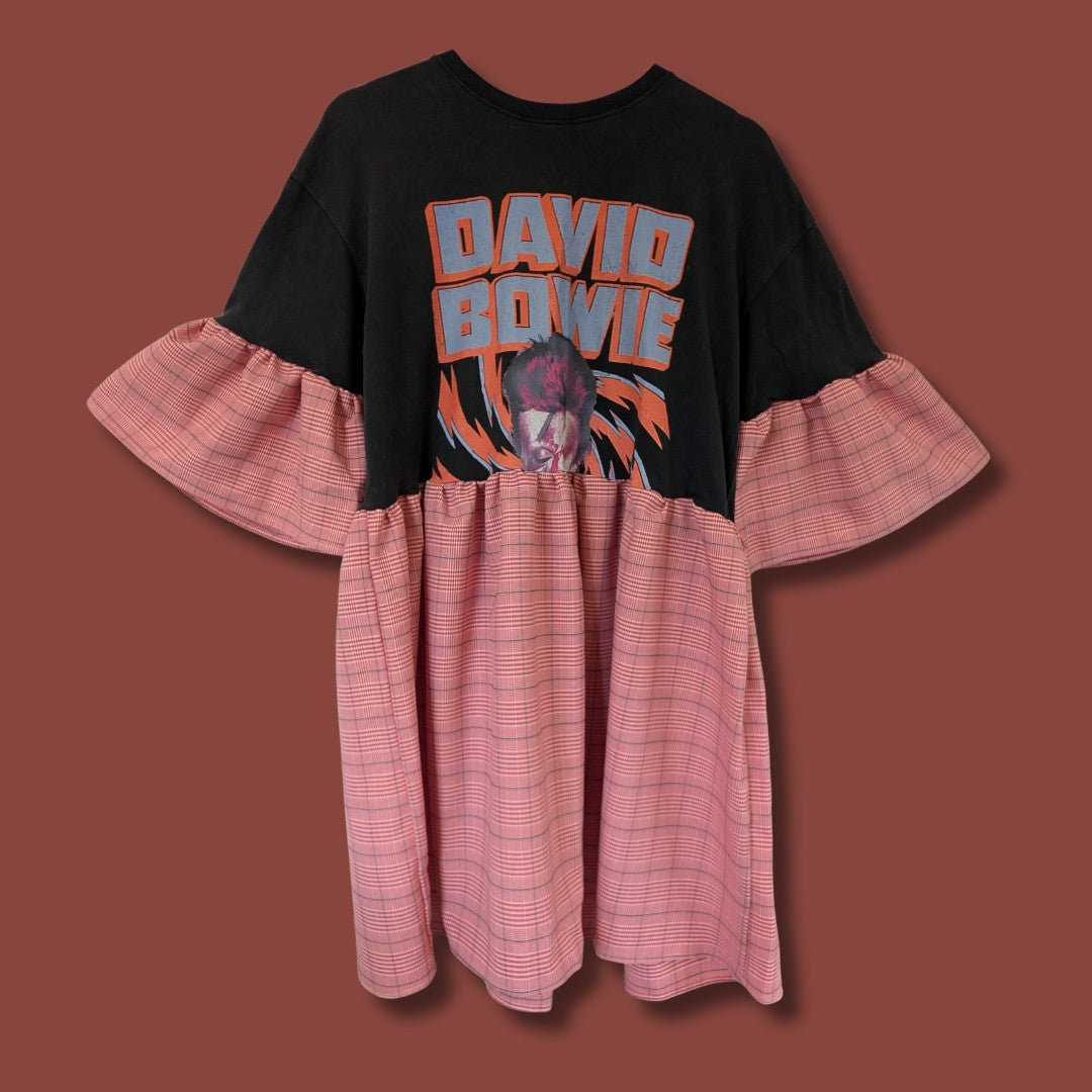 David Bowie - Red Check Smock Dress (L)