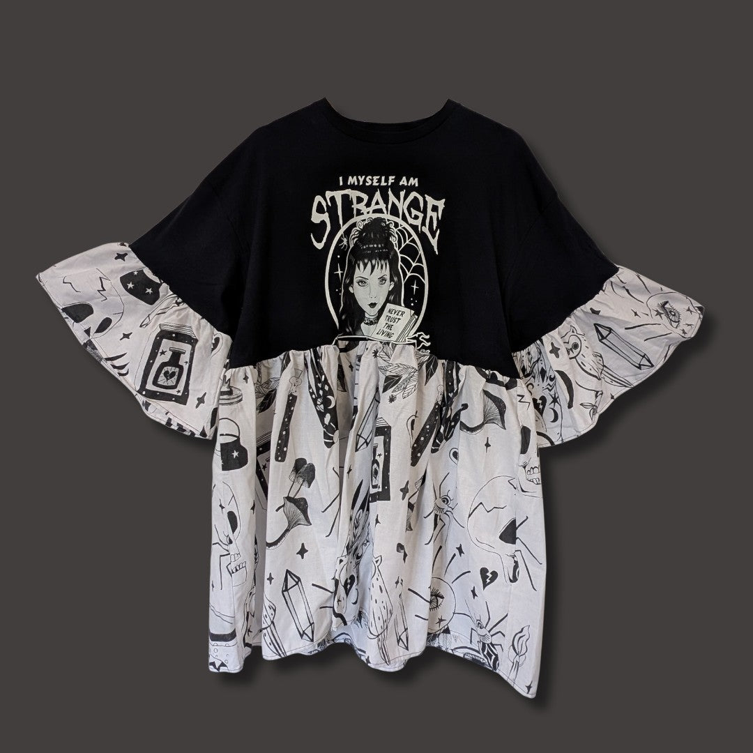 Lydia Deetz - Witchy Illustration Print Smock Dress (2XL)