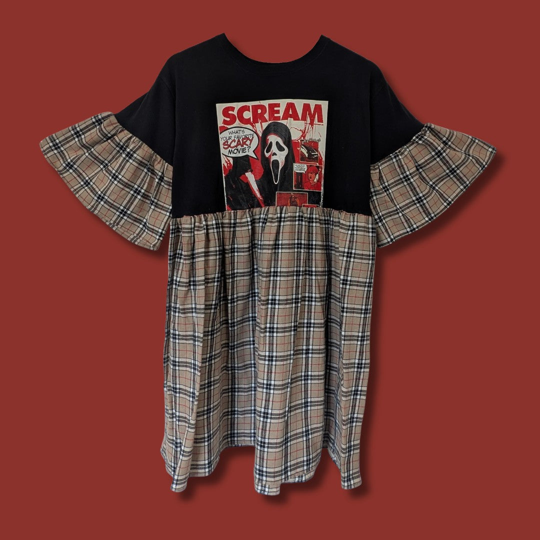 Scream - Beige Tartan Smock Dress (S)