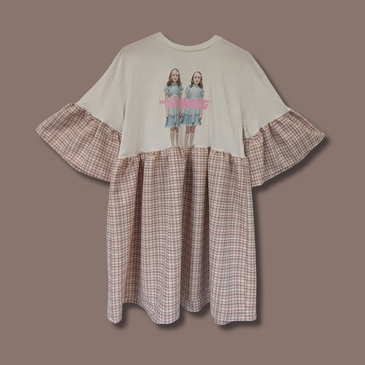 The Shining - Pink & White Gingham Smock Dress (L)