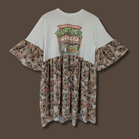 Teenage Mutant Ninja Turtles - Pink Floral Print Smock Dress (M)