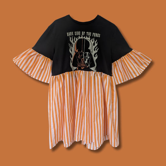 Darth Vader - Orange & White Stripe Smock Dress (L)