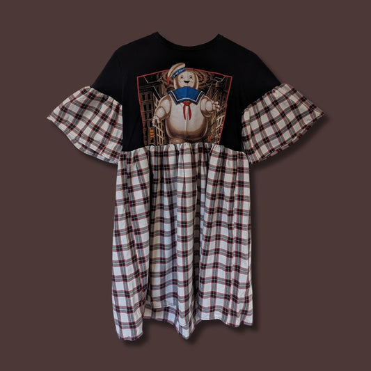 Ghostbusters - Red & White Tartan Smock Dress (S)
