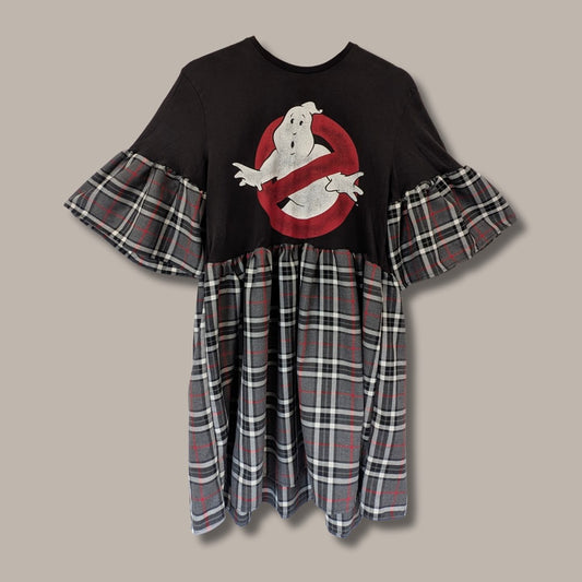 Ghostbusters - Grey & Red Tartan Smock Dress (M)