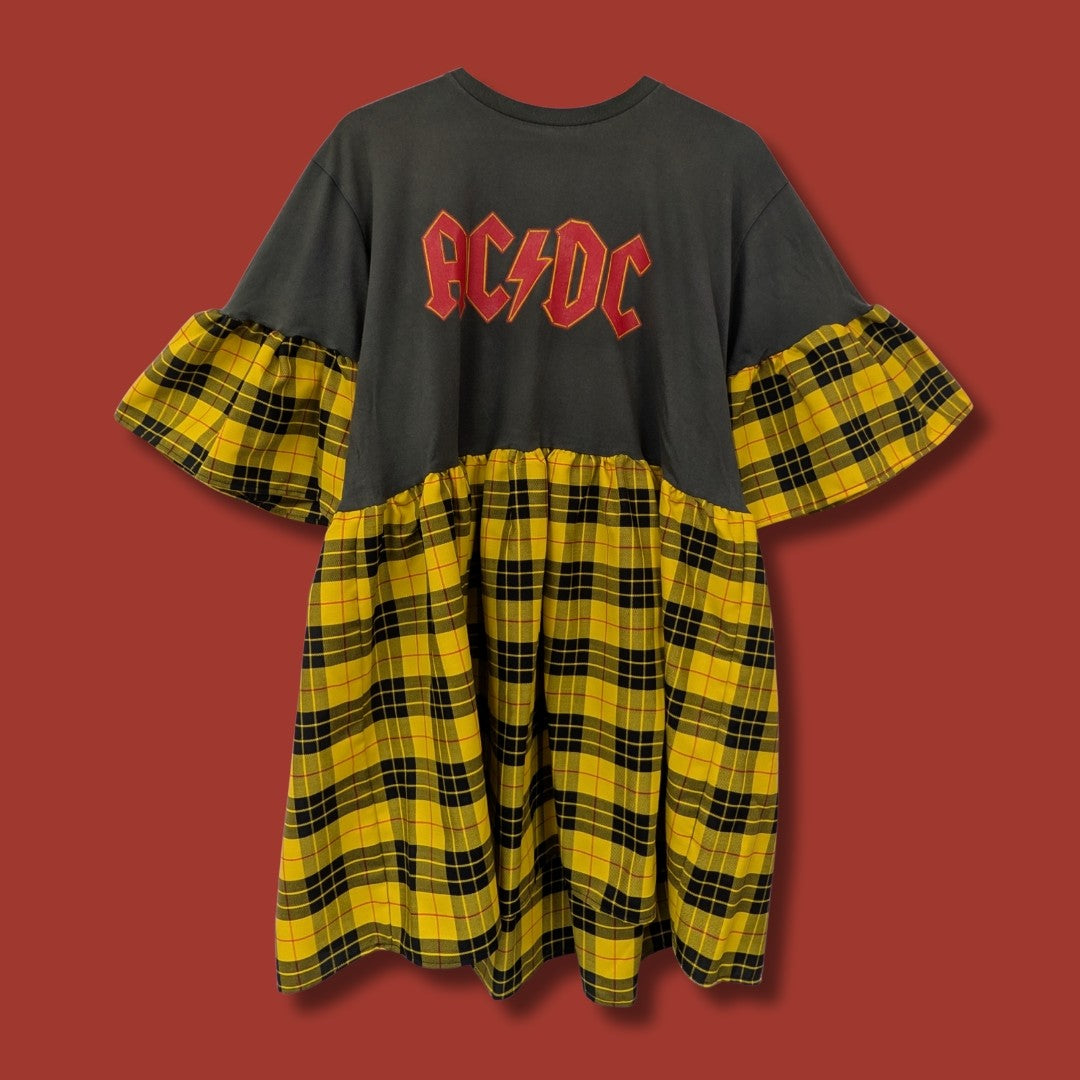 ACDC - Yellow Tartan Smock Dress (L)