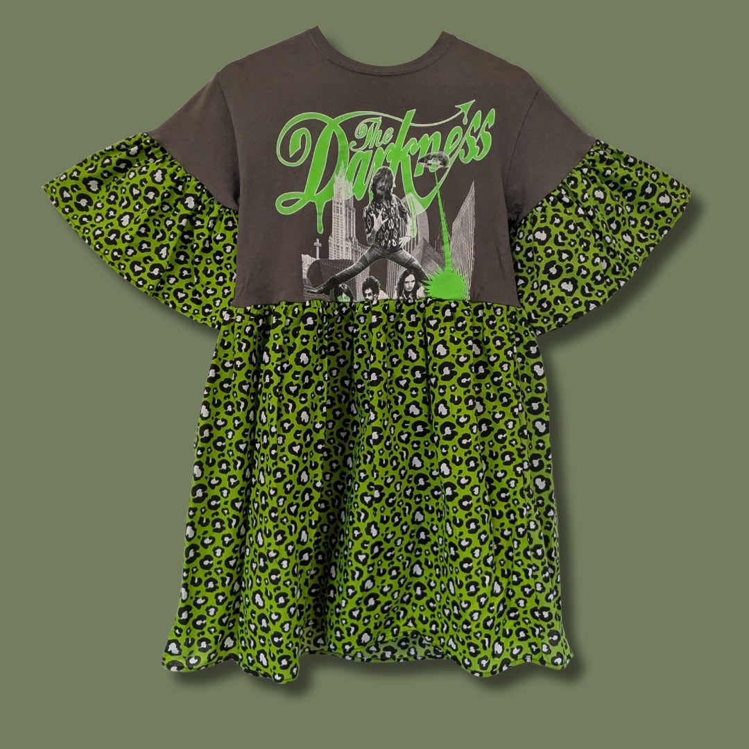 The Darkness - Green Leopard Print Smock Dress (S)