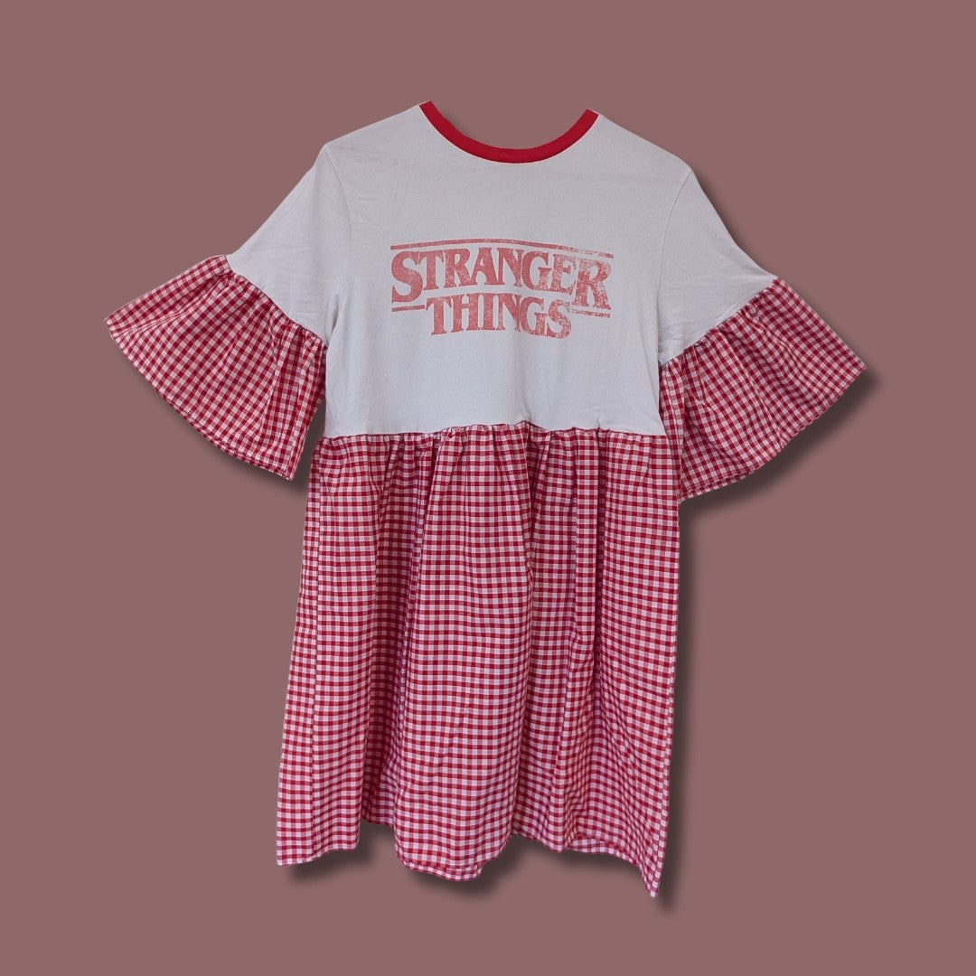 Stranger Things - Red & White Gingham Smock Dress (S/M)