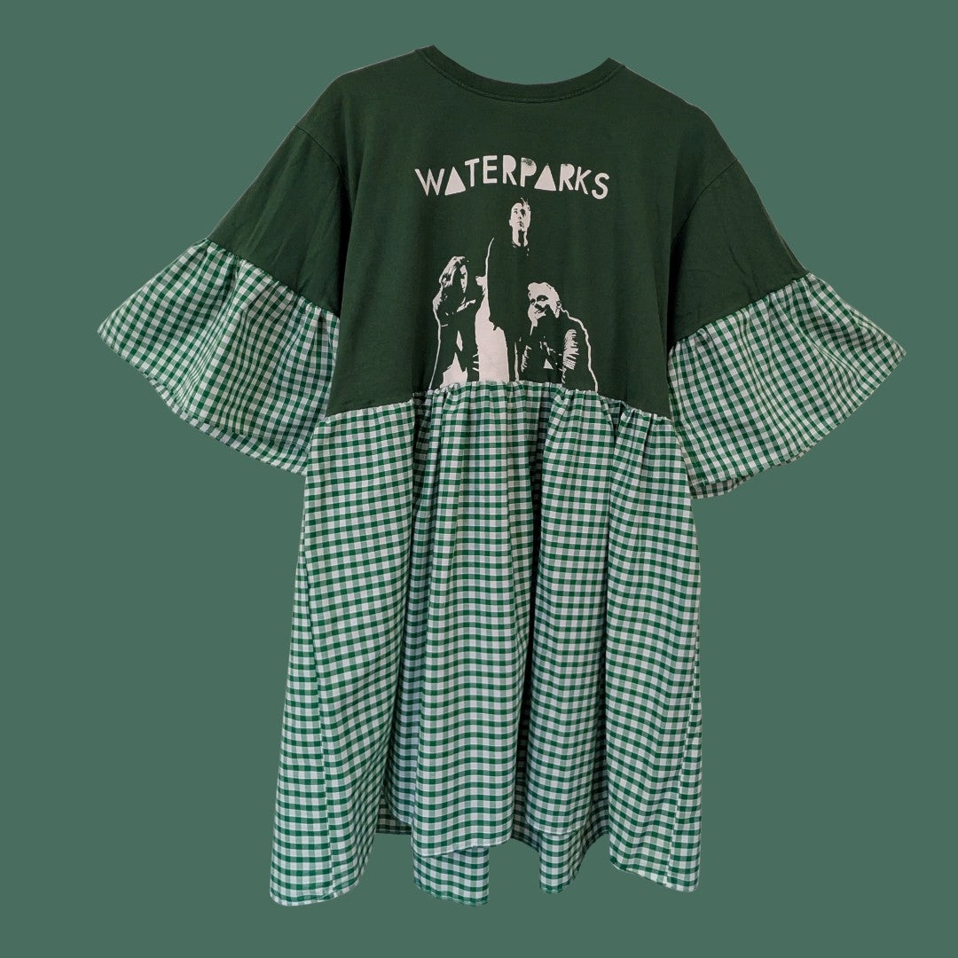 Waterparks - Green and White Gingham Smock Dress (XL)