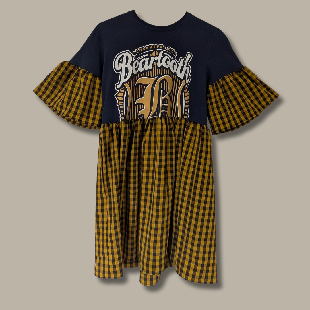 Beartooth - Yellow & Black Gingham Smock Dress (S)