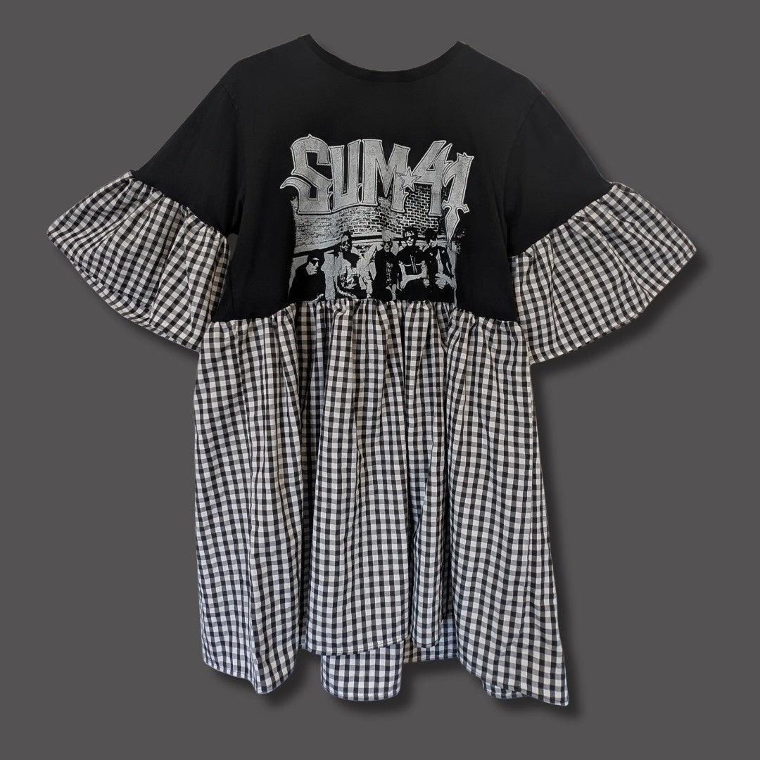 Sum 41 - Black & White Gingham Smock Dress (M/L)