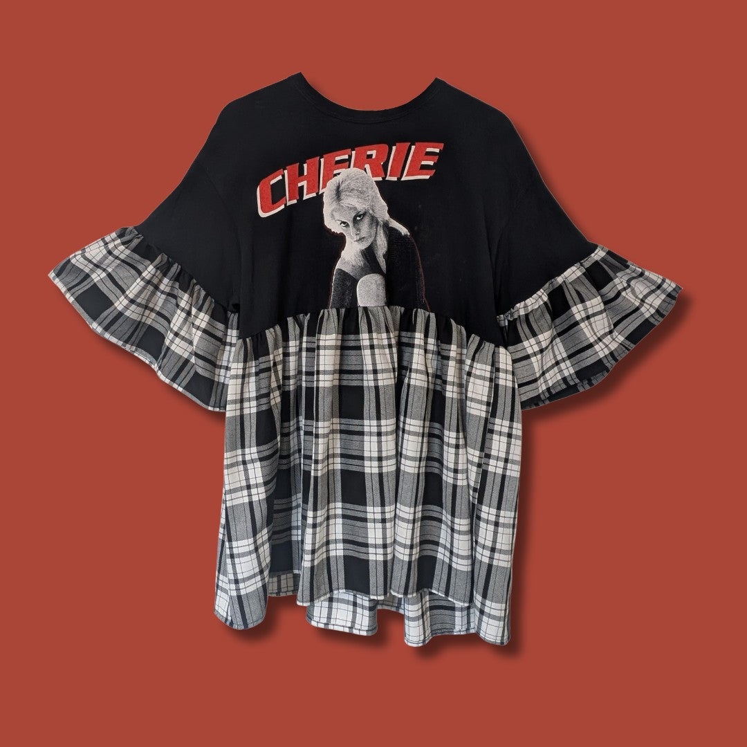 Cherie Currie - Black & White Tartan Smock Dress (M/L)