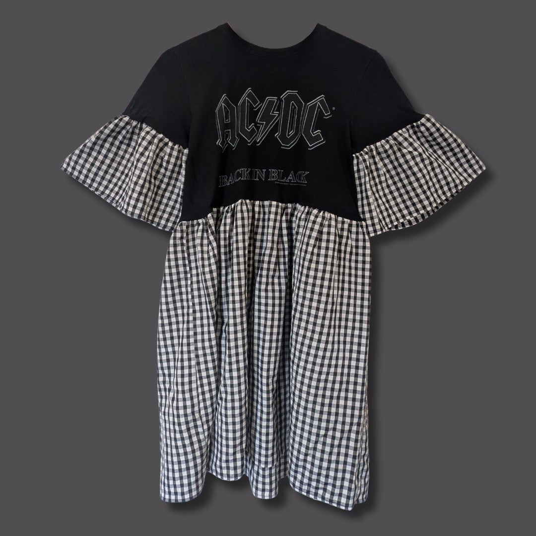 ACDC - Black & White Gingham Smock Dress (S)