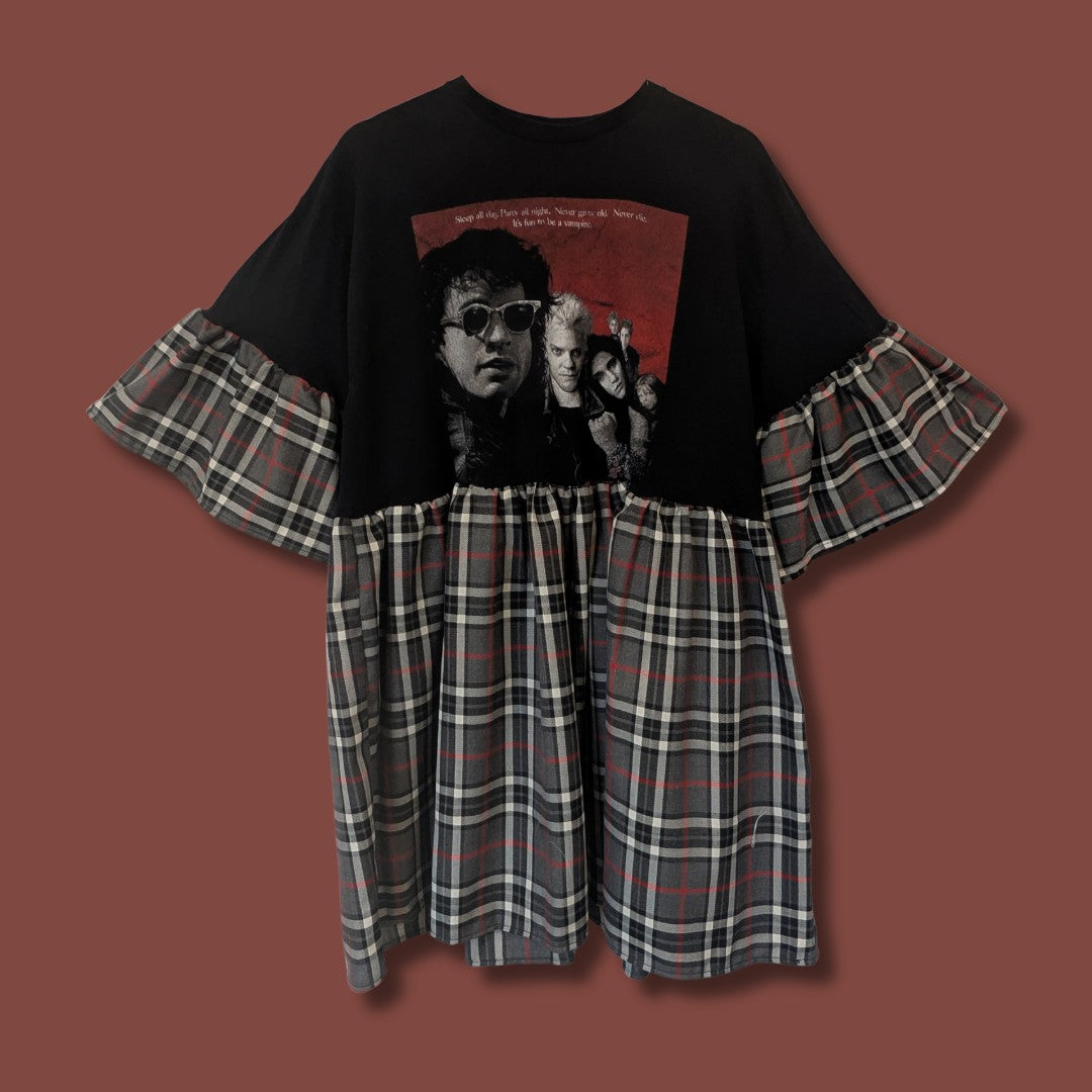 The Lost Boys - Grey & Red Tartan Smock Dress (XL)