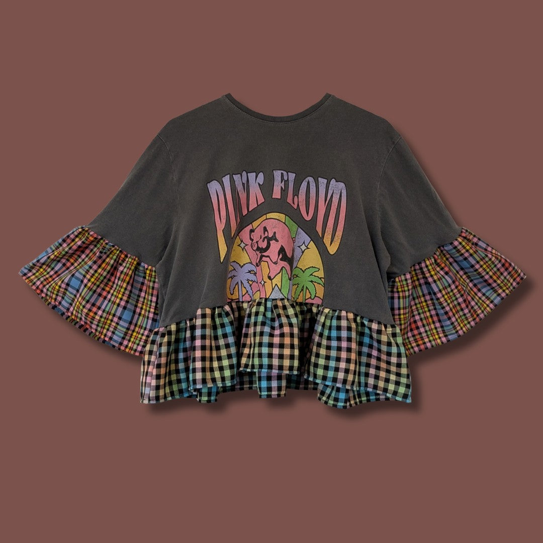 Pink Floyd - Contrast Rainbow Tartan Smock Top (XL)