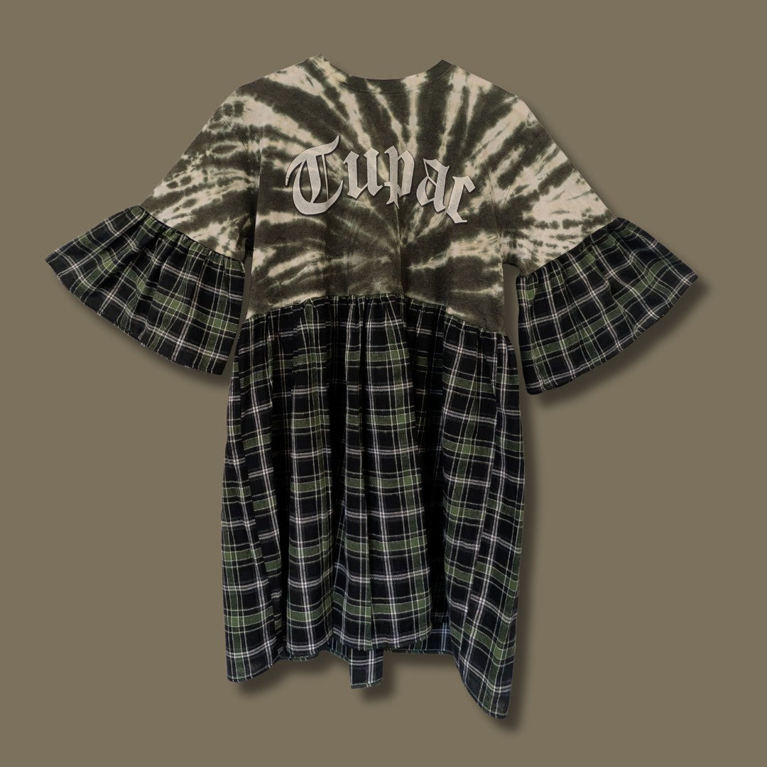 Tupac - Green Tartan Smock Dress (L)