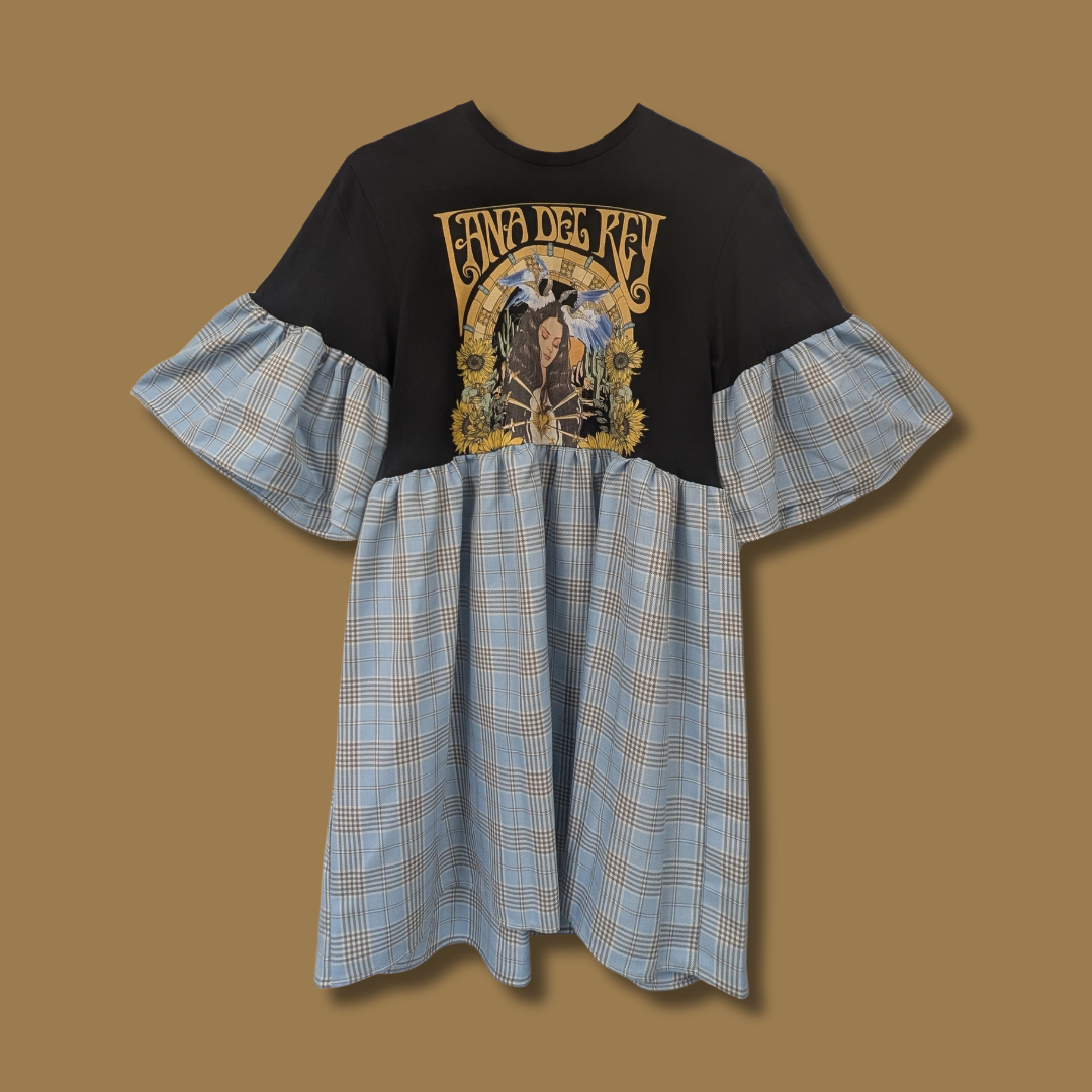Lana Del Rey - Baby Blue Tartan Smock Dress (S/M)