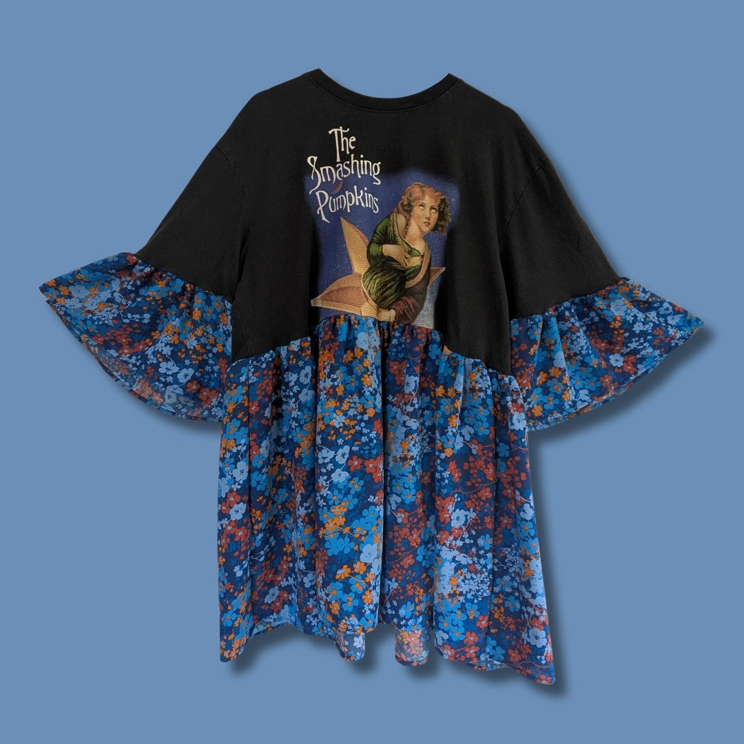 The Smashing Pumpkins - Blue Floral Smock Dress (2XL/3XL)