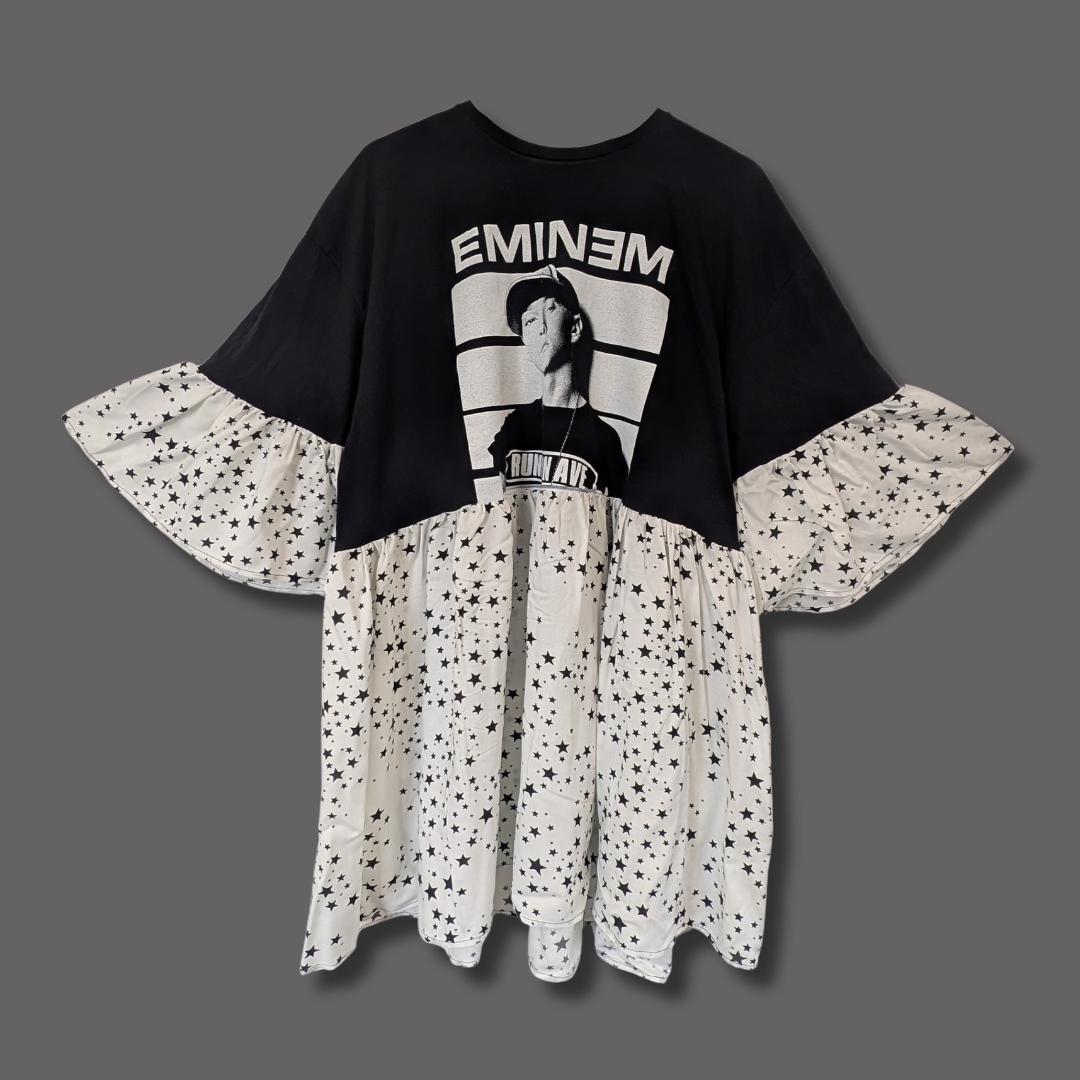 Eminem - White & Black Star Print Smock Dress (2XL)