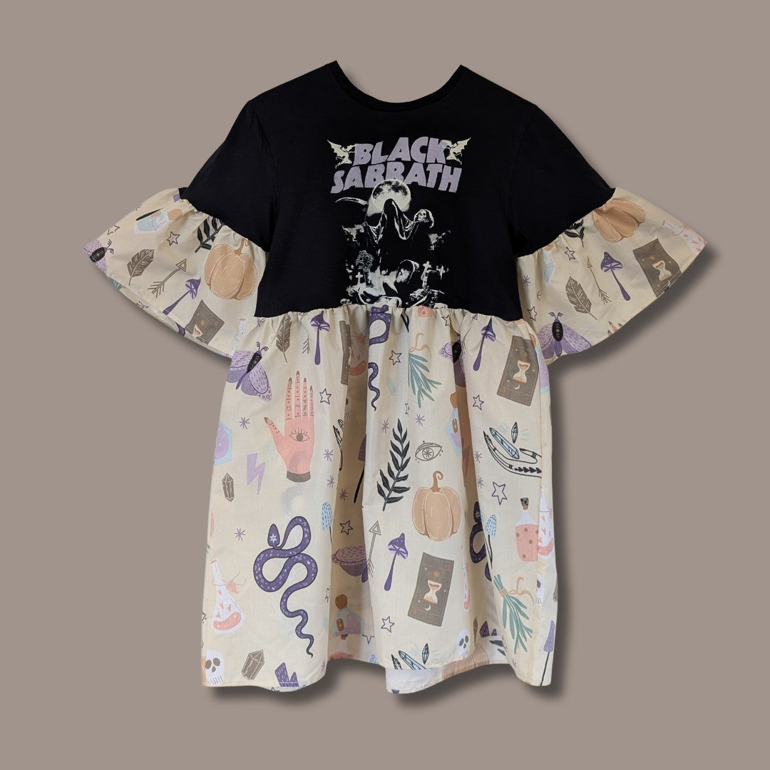 Black Sabbath - Spooky Illustration Print Smock Dress (S)