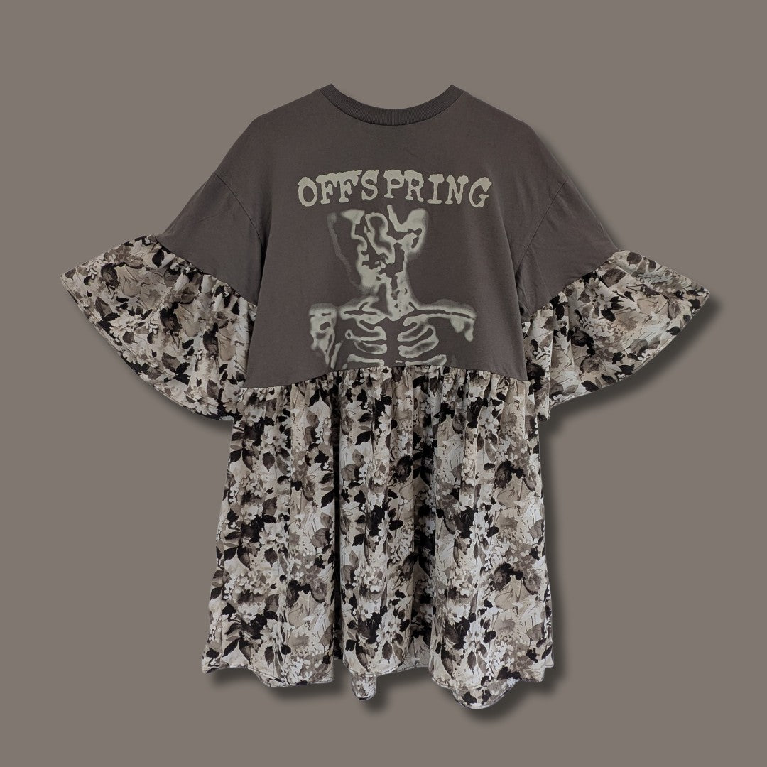The Offspring - Grey Floral Smock Dress (L/XL)