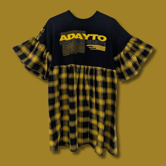 A Day to Remember - Yellow & Black Check Smock Dress (S/M)