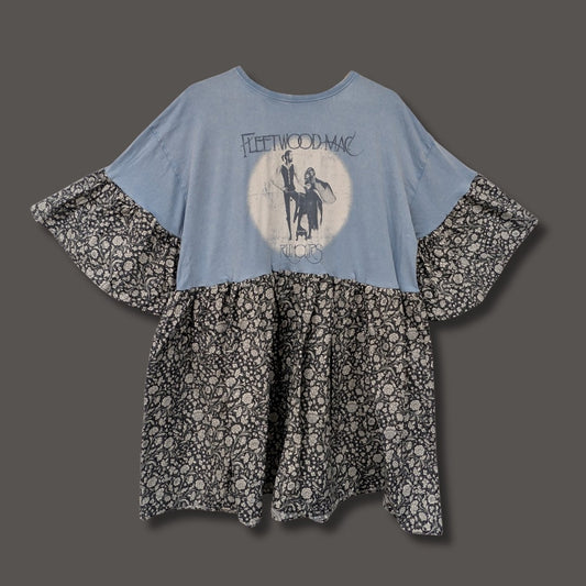 Fleetwood Mac - Grey Floral Print Smock Dress (2XL)