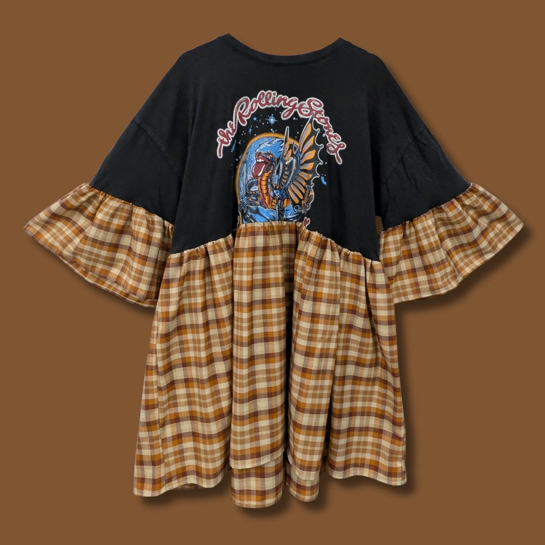 The Rolling Stones - Caramel Tartan Smock Dress (3XL/4XL)
