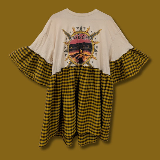Alice in Chains - Yellow & Black Gingham Smock Dress (2XL)
