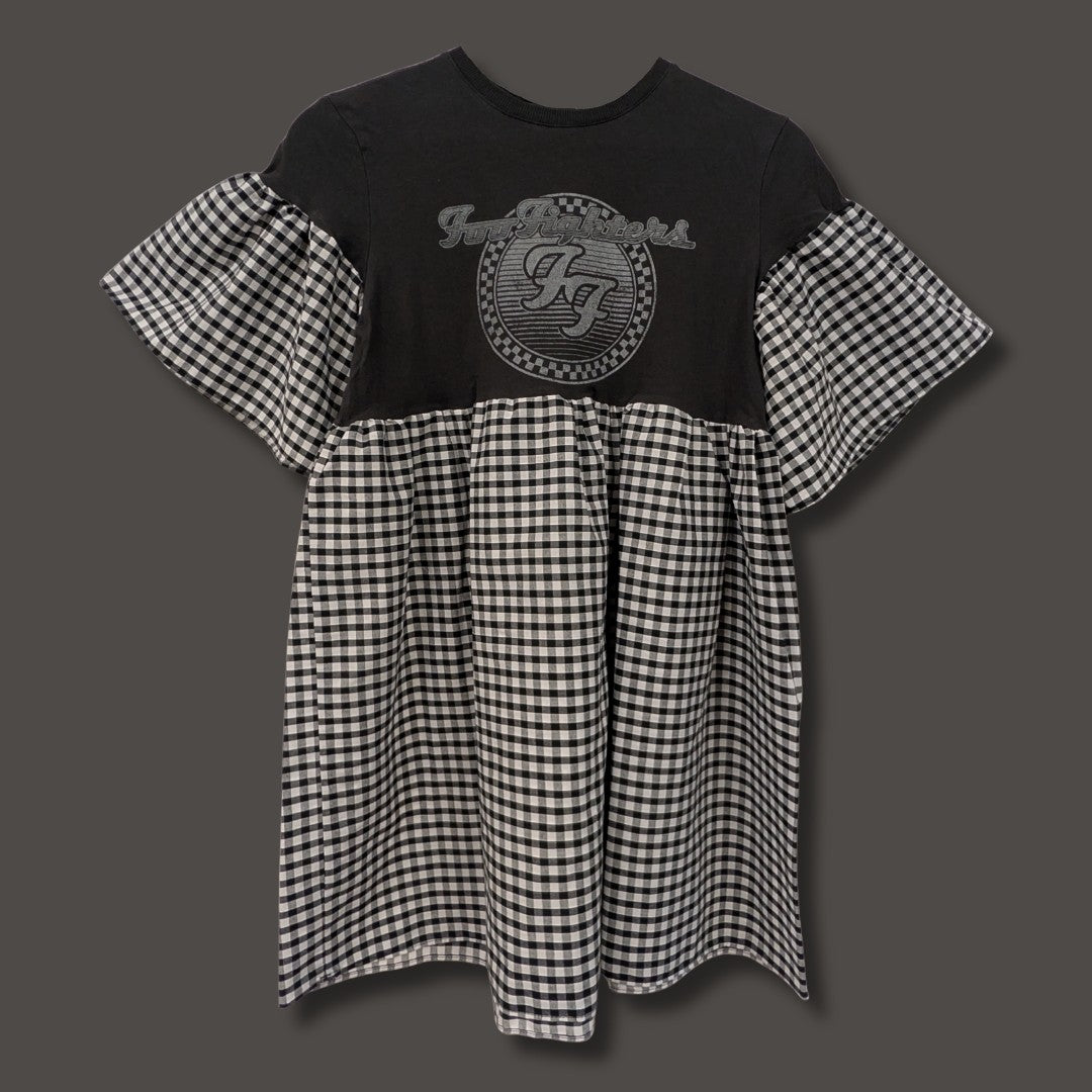 Foo Fighters - Black Gingham Smock Dress (XS/S)