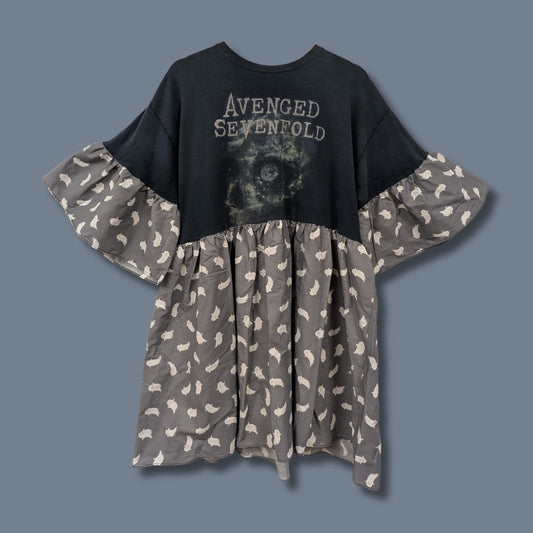 Avenged Sevenfold - Grey Ghost Print Smock Dress (2XL)