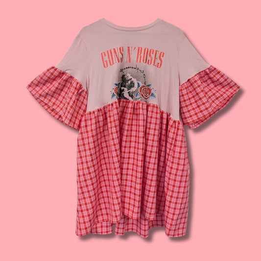 Guns n' Roses - Pink Check Smock Dress (3XL/4XL)