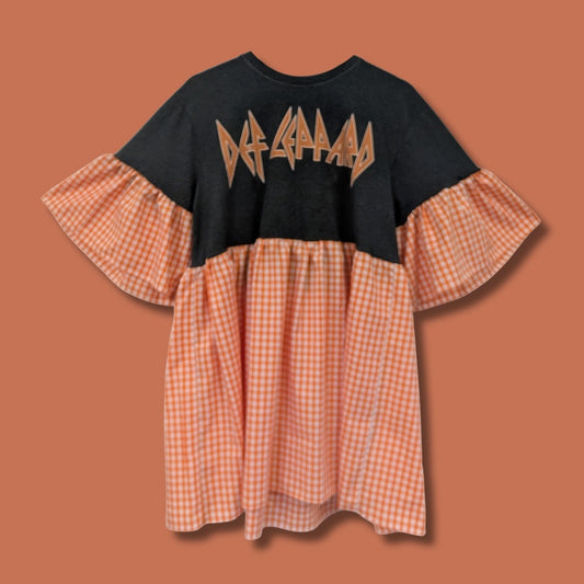Def Leppard - Orange Gingham Smock Dress (XL)