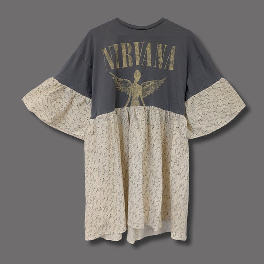 Nirvana - Cream Floral Print Smock Dress (L)