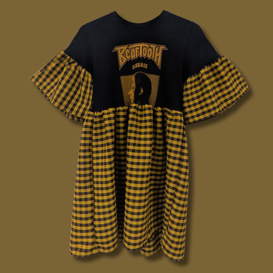 Beartooth - Yellow & Black Gingham Smock Dress (S)