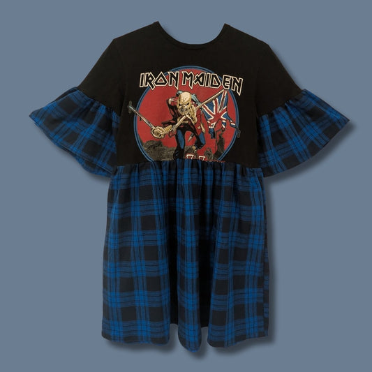 Iron Maiden - Blue Tartan Smock Dress (S/M)